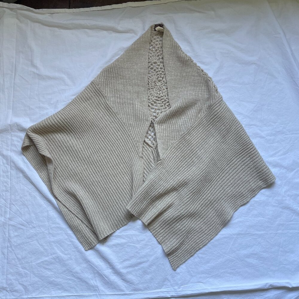 vintage Free People sweater cape, beige, women's one size